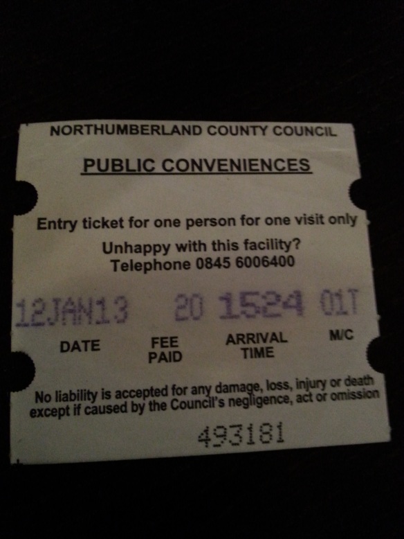berwick public toilet ticket